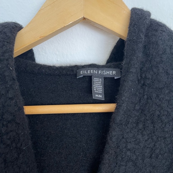 Eileen Fisher hooded felted wool cardigan size M - Picture 7 of 8